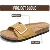 image:imageProject Cloud 100 Genuine Leather Sandals Women Comfortable Womens Slides  Slides for Women Beach Essential Lightweight Footwear with Memory Foam Insole Everyday Summer Sandals for WomenIbiza  Mustard
