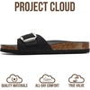 image:imageProject Cloud 100 Genuine Leather Sandals Women Comfortable Womens Slides  Slides for Women Beach Essential Lightweight Footwear with Memory Foam Insole Everyday Summer Sandals for WomenMykonos  Black Leather