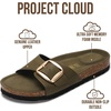 image:imageProject Cloud 100 Genuine Leather Sandals Women Comfortable Womens Slides  Slides for Women Beach Essential Lightweight Footwear with Memory Foam Insole Everyday Summer Sandals for WomenMykonos  Olive Distressed