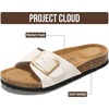 image:imageProject Cloud 100 Genuine Leather Sandals Women Comfortable Womens Slides  Slides for Women Beach Essential Lightweight Footwear with Memory Foam Insole Everyday Summer Sandals for WomenIbiza  Ivory