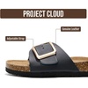 image:imageProject Cloud 100 Genuine Leather Sandals Women Comfortable Womens Slides  Slides for Women Beach Essential Lightweight Footwear with Memory Foam Insole Everyday Summer Sandals for WomenIbiza  Navy