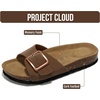 image:imageProject Cloud 100 Genuine Leather Sandals Women Comfortable Womens Slides  Slides for Women Beach Essential Lightweight Footwear with Memory Foam Insole Everyday Summer Sandals for WomenIbiza  Tan