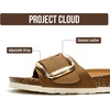 image:imageProject Cloud 100 Genuine Leather Sandals Women Comfortable Womens Slides  Slides for Women Beach Essential Lightweight Footwear with Memory Foam Insole Everyday Summer Sandals for WomenIbiza  Cognacbigger Buckle