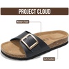 image:imageProject Cloud 100 Genuine Leather Sandals Women Comfortable Womens Slides  Slides for Women Beach Essential Lightweight Footwear with Memory Foam Insole Everyday Summer Sandals for WomenIbiza  Navy