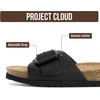 image:imageProject Cloud 100 Genuine Leather Sandals Women Comfortable Womens Slides  Slides for Women Beach Essential Lightweight Footwear with Memory Foam Insole Everyday Summer Sandals for WomenIbiza  Black
