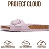 image:imageProject Cloud 100 Genuine Leather Sandals Women Comfortable Womens Slides  Slides for Women Beach Essential Lightweight Footwear with Memory Foam Insole Everyday Summer Sandals for WomenMykonos  Lilac