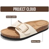 image:imageProject Cloud 100 Genuine Leather Sandals Women Comfortable Womens Slides  Slides for Women Beach Essential Lightweight Footwear with Memory Foam Insole Everyday Summer Sandals for WomenMykonos  Cream