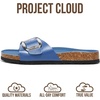 image:imageProject Cloud 100 Genuine Leather Sandals Women Comfortable Womens Slides  Slides for Women Beach Essential Lightweight Footwear with Memory Foam Insole Everyday Summer Sandals for WomenMykonos  Cobalt