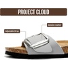 image:imageProject Cloud 100 Genuine Leather Sandals Women Comfortable Womens Slides  Slides for Women Beach Essential Lightweight Footwear with Memory Foam Insole Everyday Summer Sandals for WomenIbiza  Greybigger Buckle