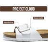 image:imageProject Cloud 100 Genuine Leather Sandals Women Comfortable Womens Slides  Slides for Women Beach Essential Lightweight Footwear with Memory Foam Insole Everyday Summer Sandals for WomenIbiza  Offwhite