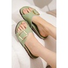 image:imageProject Cloud 100 Genuine Leather Sandals Women Comfortable Womens Slides  Slides for Women Beach Essential Lightweight Footwear with Memory Foam Insole Everyday Summer Sandals for WomenMykonos  Pistachio