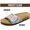 image:imageProject Cloud 100 Genuine Leather Sandals Women Comfortable Womens Slides  Slides for Women Beach Essential Lightweight Footwear with Memory Foam Insole Everyday Summer Sandals for WomenMykonos  Grey