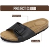 image:imageProject Cloud 100 Genuine Leather Sandals Women Comfortable Womens Slides  Slides for Women Beach Essential Lightweight Footwear with Memory Foam Insole Everyday Summer Sandals for WomenIbiza  Black