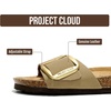 image:imageProject Cloud 100 Genuine Leather Sandals Women Comfortable Womens Slides  Slides for Women Beach Essential Lightweight Footwear with Memory Foam Insole Everyday Summer Sandals for WomenIbiza  Beigebigger Buckle