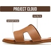 image:imageProject Cloud 100 Genuine Leather Sandals Women Flats For Women Jannel  Sandals for Women Fashion Flat Womens Sandals with Memory Foam Insole Slides Sandals Footwear Mules Womens SandalsCognac