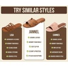 image:imageProject Cloud 100 Genuine Leather Sandals Women Flats For Women Jannel  Sandals for Women Fashion Flat Womens Sandals with Memory Foam Insole Slides Sandals Footwear Mules Womens SandalsCognac