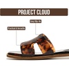 image:imageProject Cloud 100 Genuine Leather Sandals Women Flats For Women Jannel  Sandals for Women Fashion Flat Womens Sandals with Memory Foam Insole Slides Sandals Footwear Mules Womens SandalsTortoise