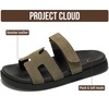 image:imageProject Cloud 100 Genuine Leather Sandals Women amp Slides for Women Mayvy  Plush Soft Insole Water Resistant Beach Footwear  Stylish Womens Slides Comfortable Women Sandals  NonSlip OutsoleOlive