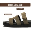 image:imageProject Cloud 100 Genuine Leather Sandals Women amp Slides for Women Mayvy  Plush Soft Insole Water Resistant Beach Footwear  Stylish Womens Slides Comfortable Women Sandals  NonSlip OutsoleOlive