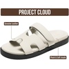 image:imageProject Cloud 100 Genuine Leather Sandals Women amp Slides for Women Mayvy  Plush Soft Insole Water Resistant Beach Footwear  Stylish Womens Slides Comfortable Women Sandals  NonSlip OutsoleLight Grey