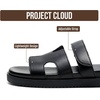image:imageProject Cloud 100 Genuine Leather Sandals Women amp Slides for Women Mayvy  Plush Soft Insole Water Resistant Beach Footwear  Stylish Womens Slides Comfortable Women Sandals  NonSlip OutsoleBlack