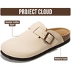 image:imageProject Cloud 100 Genuine Leather Slipons Footbed Clogs for Women Sandals  Memory Foam Arch Support Slippers for Women Trendy Slipons Womens Mules amp Clogs Sandals NonSlip Outsole for comfortOffwhite