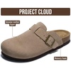 image:imageProject Cloud 100 Genuine Leather Slipons Footbed Clogs for Women Sandals  Memory Foam Arch Support Slippers for Women Trendy Slipons Womens Mules amp Clogs Sandals NonSlip Outsole for comfortDesert Sand Suede