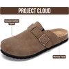 image:imageProject Cloud 100 Genuine Leather Slipons Footbed Clogs for Women Sandals  Memory Foam Arch Support Slippers for Women Trendy Slipons Womens Mules amp Clogs Sandals NonSlip Outsole for comfortBrown Sugar Leather