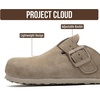 image:imageProject Cloud 100 Genuine Leather Slipons Footbed Clogs for Women Sandals  Memory Foam Arch Support Slippers for Women Trendy Slipons Womens Mules amp Clogs Sandals NonSlip Outsole for comfortDark Grey Suede