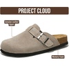 image:imageProject Cloud 100 Genuine Leather Slipons Footbed Clogs for Women Sandals  Memory Foam Arch Support Slippers for Women Trendy Slipons Womens Mules amp Clogs Sandals NonSlip Outsole for comfortGrey Suede