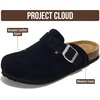 image:imageProject Cloud 100 Genuine Leather Slipons Footbed Clogs for Women Sandals  Memory Foam Arch Support Slippers for Women Trendy Slipons Womens Mules amp Clogs Sandals NonSlip Outsole for comfortNavy Suede