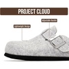 image:imageProject Cloud 100 Genuine Leather Slipons Footbed Clogs for Women Sandals  Memory Foam Arch Support Slippers for Women Trendy Slipons Womens Mules amp Clogs Sandals NonSlip Outsole for comfortNatural Wool