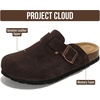 image:imageProject Cloud 100 Genuine Leather Slipons Footbed Clogs for Women Sandals  Memory Foam Arch Support Slippers for Women Trendy Slipons Womens Mules amp Clogs Sandals NonSlip Outsole for comfortChoco Brown Suede