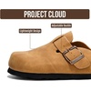 image:imageProject Cloud 100 Genuine Leather Slipons Footbed Clogs for Women Sandals  Memory Foam Arch Support Slippers for Women Trendy Slipons Womens Mules amp Clogs Sandals NonSlip Outsole for comfortChestnut