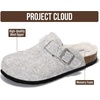 image:imageProject Cloud 100 Genuine Leather Slipons Footbed Clogs for Women Sandals  Memory Foam Arch Support Slippers for Women Trendy Slipons Womens Mules amp Clogs Sandals NonSlip Outsole for comfortNatural Wool