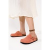 image:imageProject Cloud 100 Genuine Leather Slipons Footbed Clogs for Women Sandals  Memory Foam Arch Support Slippers for Women Trendy Slipons Womens Mules amp Clogs Sandals NonSlip Outsole for comfortCoral Suede