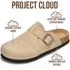 image:imageProject Cloud 100 Genuine Leather Slipons Footbed Clogs for Women Sandals  Memory Foam Arch Support Slippers for Women Trendy Slipons Womens Mules amp Clogs Sandals NonSlip Outsole for comfortBeige