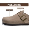 image:imageProject Cloud 100 Genuine Leather Slipons Footbed Clogs for Women Sandals  Memory Foam Arch Support Slippers for Women Trendy Slipons Womens Mules amp Clogs Sandals NonSlip Outsole for comfortDesert Sand Suede