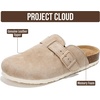 image:imageProject Cloud 100 Genuine Leather Slipons Footbed Clogs for Women Sandals  Memory Foam Arch Support Slippers for Women Trendy Slipons Womens Mules amp Clogs Sandals NonSlip Outsole for comfortSand Suede