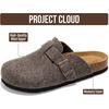 image:imageProject Cloud 100 Genuine Leather Slipons Footbed Clogs for Women Sandals  Memory Foam Arch Support Slippers for Women Trendy Slipons Womens Mules amp Clogs Sandals NonSlip Outsole for comfortGrey Wool