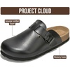 image:imageProject Cloud 100 Genuine Leather Slipons Footbed Clogs for Women Sandals  Memory Foam Arch Support Slippers for Women Trendy Slipons Womens Mules amp Clogs Sandals NonSlip Outsole for comfortBlack