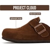 image:imageProject Cloud 100 Genuine Leather Slipons Footbed Clogs for Women Sandals  Memory Foam Arch Support Slippers for Women Trendy Slipons Womens Mules amp Clogs Sandals NonSlip Outsole for comfortCacao Suede