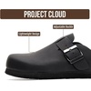 image:imageProject Cloud 100 Genuine Leather Slipons Footbed Clogs for Women Sandals  Memory Foam Arch Support Slippers for Women Trendy Slipons Womens Mules amp Clogs Sandals NonSlip Outsole for comfortBlack Distressed