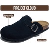 image:imageProject Cloud 100 Genuine Leather Slipons Footbed Clogs for Women Sandals  Memory Foam Arch Support Slippers for Women Trendy Slipons Womens Mules amp Clogs Sandals NonSlip Outsole for comfortBlack Suede Matte
