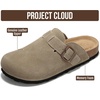 image:imageProject Cloud 100 Genuine Leather Slipons Footbed Clogs for Women Sandals  Memory Foam Arch Support Slippers for Women Trendy Slipons Womens Mules amp Clogs Sandals NonSlip Outsole for comfortTan Suede