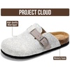 image:imageProject Cloud 100 Genuine Leather Slipons Footbed Clogs for Women Sandals  Memory Foam Arch Support Slippers for Women Trendy Slipons Womens Mules amp Clogs Sandals NonSlip Outsole for comfortLight Grey Wool