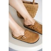 image:imageProject Cloud 100 Genuine Leather Slipons Footbed Clogs for Women Sandals  Memory Foam Arch Support Slippers for Women Trendy Slipons Womens Mules amp Clogs Sandals NonSlip Outsole for comfortChestnut