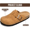 image:imageProject Cloud 100 Genuine Leather Slipons Footbed Clogs for Women Sandals  Memory Foam Arch Support Slippers for Women Trendy Slipons Womens Mules amp Clogs Sandals NonSlip Outsole for comfortChestnut
