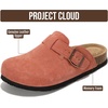 image:imageProject Cloud 100 Genuine Leather Slipons Footbed Clogs for Women Sandals  Memory Foam Arch Support Slippers for Women Trendy Slipons Womens Mules amp Clogs Sandals NonSlip Outsole for comfortCoral Suede