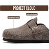 image:imageProject Cloud 100 Genuine Leather Slipons Footbed Clogs for Women Sandals  Memory Foam Arch Support Slippers for Women Trendy Slipons Womens Mules amp Clogs Sandals NonSlip Outsole for comfortGrey Wool